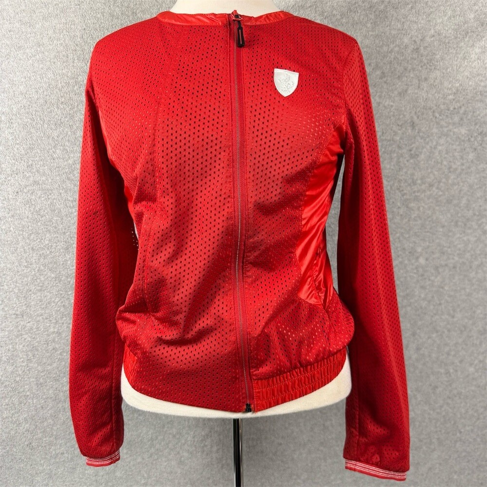 PUMA x Ferrari Jacket Womens S Red Full Zip Lightweight Motorsport Racing - Picture 2 of 16
